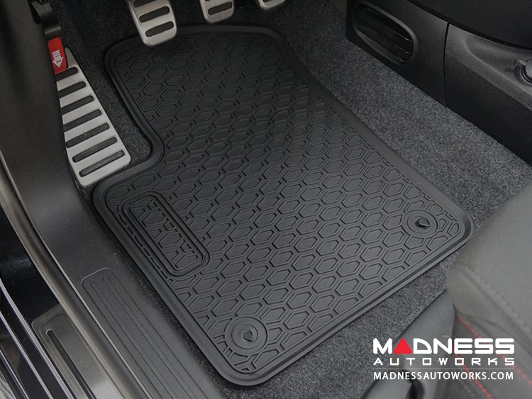 FIAT 500 Floor Mats - All Weather Rubber - LUXUS Premium - Front +